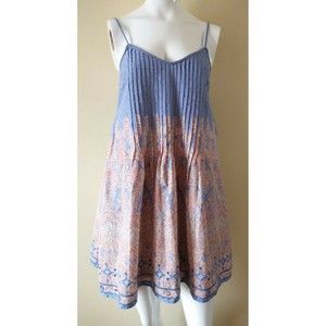 Topshop Blue and Red Sleeveless Spaghetti Strap Sundress